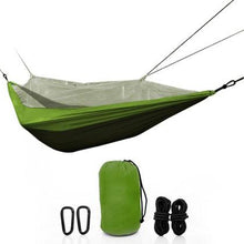 Load image into Gallery viewer, Two-Person Parachute Hammock with Built-in Mosquito Net &amp; Carry Pouch

