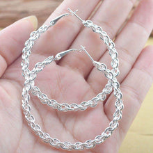 Load image into Gallery viewer, Chain Style Hoop Earrings in 18K White Gold

