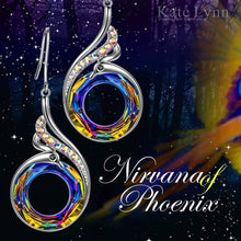 Load image into Gallery viewer, Flaming Phoenix Fire Swirl Drop Earring
