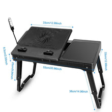 Load image into Gallery viewer, Foldable Laptop Table Bed Notebook Desk with Cooling Fan Mouse Board
