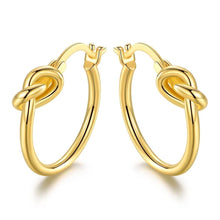 Load image into Gallery viewer, French Lock Knot Hoops in 18K Gold
