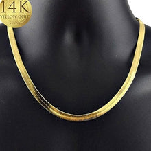 Load image into Gallery viewer, Gold Magic Herringbone Flat Chain Necklace - Size: 18"
