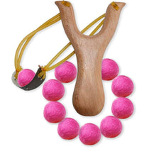 Load image into Gallery viewer, Handcrafted Wood Slingshot With Soft Felt Balls

