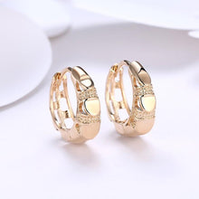Load image into Gallery viewer, Heart Shaped Classic Huggies Earrings Set in 18K Gold

