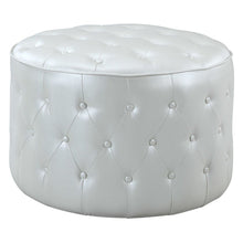 Load image into Gallery viewer, Jimmy Ottoman Button Tufted PU Leather Upholstered Round Pouf
