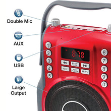 Load image into Gallery viewer, Koramzi Karaoke Portable Boombox with Bluetooth and Rechargeable Battery

