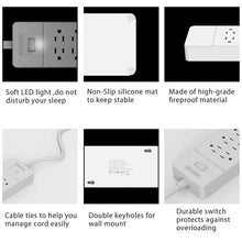 Load image into Gallery viewer, NTON Power USP US Electric Plug 8 AC Power Outlet with USB Charger

