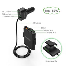 Load image into Gallery viewer, NTONPOWER 5 USB Ports Car Charger with 1.8 Extension Cable
