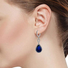 Load image into Gallery viewer, Pear Cut Gemstone Pav’e Dangling Earrings
