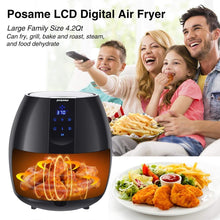 Load image into Gallery viewer, Posame 1500W 4.2 QT Black LCD Digital Touch Screen Air Fryer

