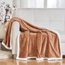 Load image into Gallery viewer, Reversible Soft Braided Sherpa Throw Blanket
