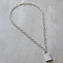 Load image into Gallery viewer, Rough &amp; Edged Padlock Chain Necklace
