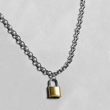 Load image into Gallery viewer, Rough &amp; Edged Padlock Chain Necklace
