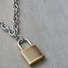 Load image into Gallery viewer, Rough &amp; Edged Padlock Chain Necklace
