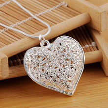 Load image into Gallery viewer, Sterling Silver Filigree Puffed Heart Necklace
