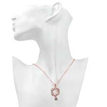 Load image into Gallery viewer, Swarovski Crystal Double Heart Necklace in 18K Rose Gold Plated

