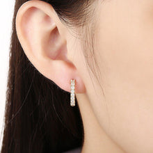 Load image into Gallery viewer, Swarovski Crystal Hoop Earrings In 18K Yellow Gold
