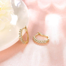 Load image into Gallery viewer, Swarovski Crystal Hoop Earrings In 18K Yellow Gold
