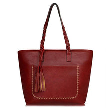 Load image into Gallery viewer, Tote Vintage Faux Women Leather Handbag
