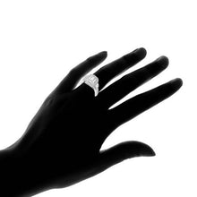 Load image into Gallery viewer, Tri Stone Emerald Cut Cubic Zirconia Ring in 18k White Gold - Size: 9
