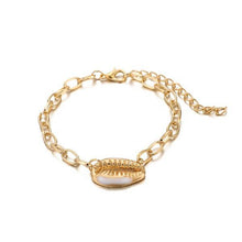 Load image into Gallery viewer, Turquoise Sea-Shell 3 Piece Bracelet Set in 14K Gold
