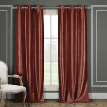 Load image into Gallery viewer, Heavy Faux-Silk Double-Layered Blackout Thermal Panel Pair - Assorted Colors
